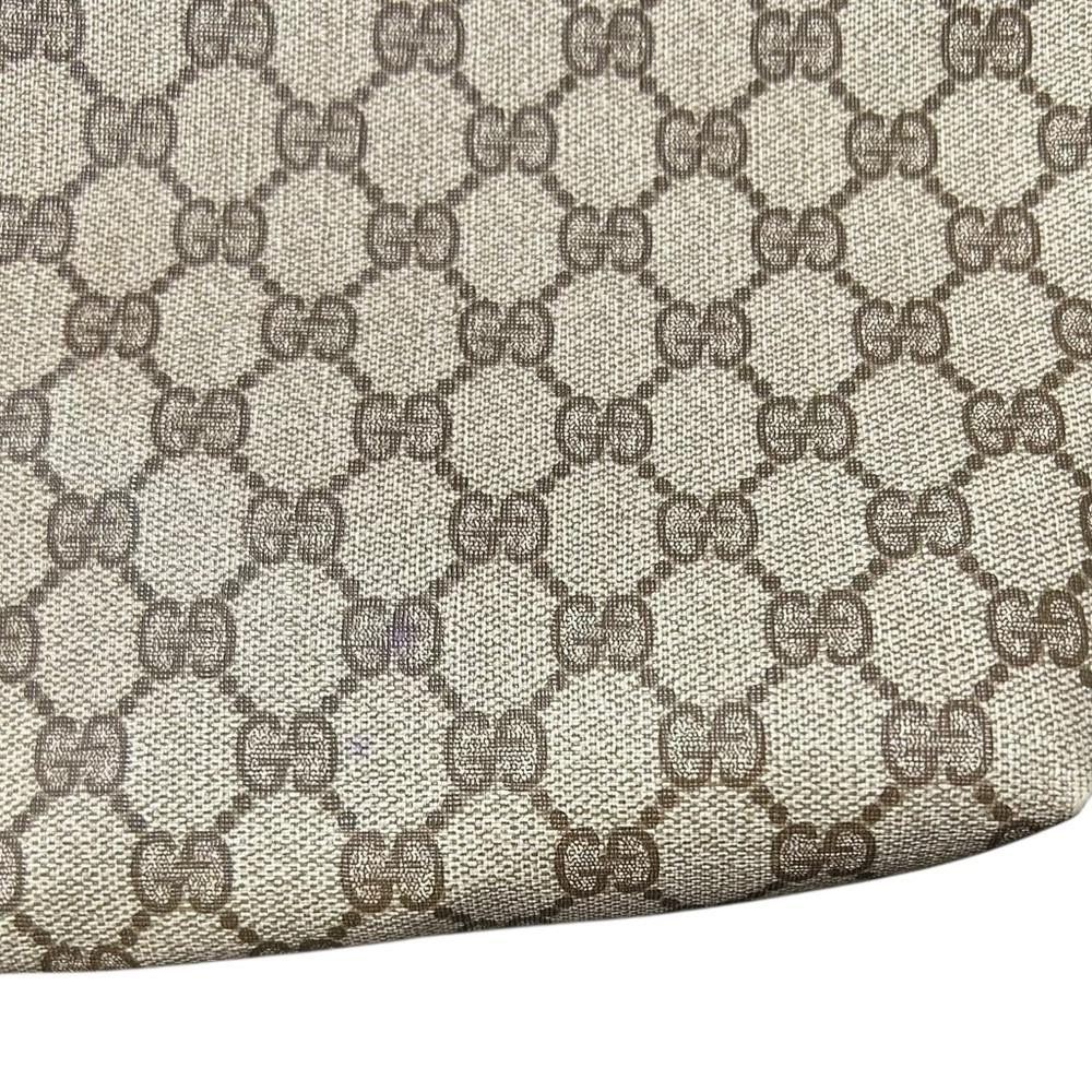 GUCCI Vintage GG Supreme Web Tote Bag Monogram Canvas Brown Leather Italy - Picture 11 of 16